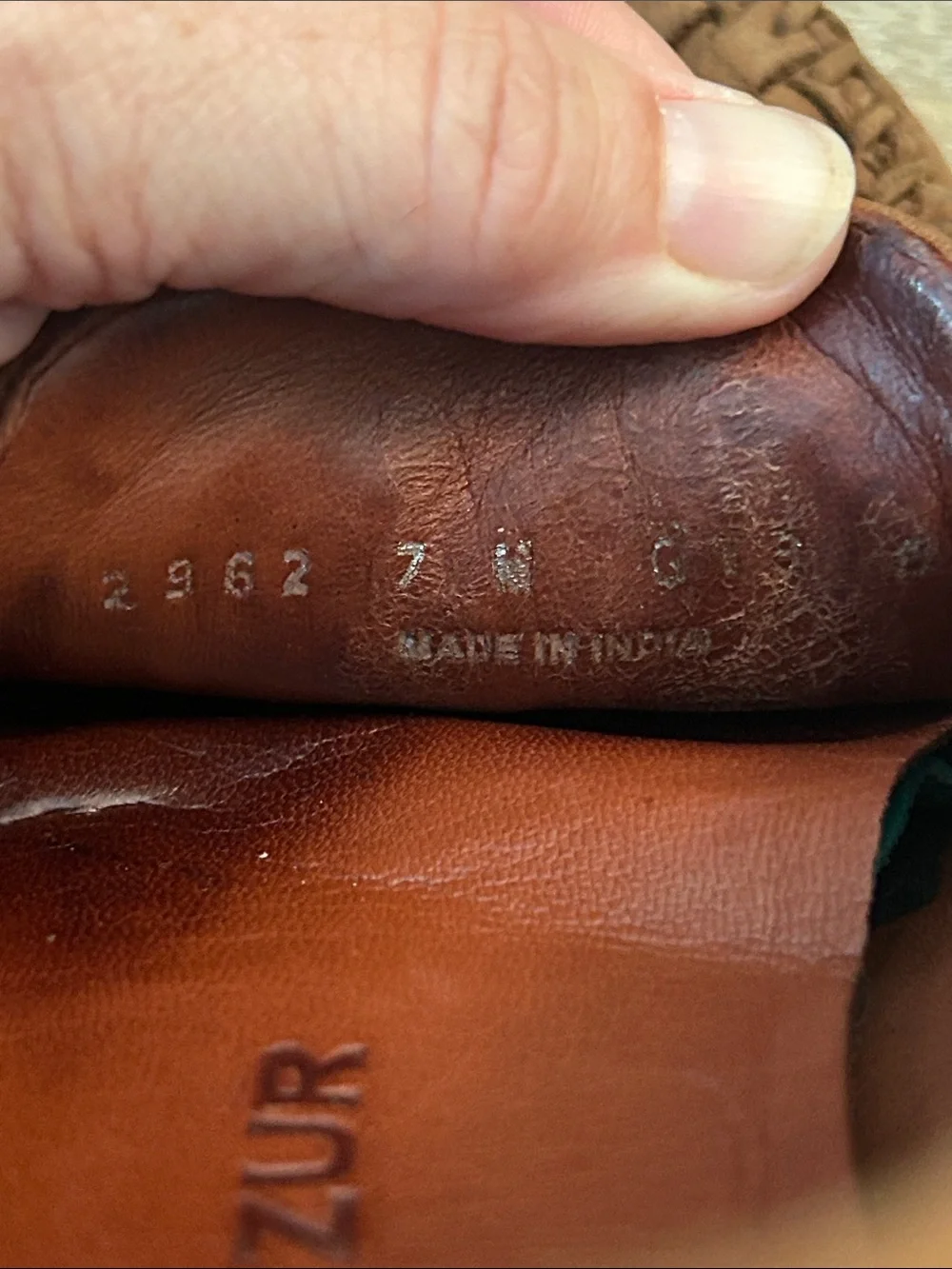 Robert Zur Perlata Brown Caramel Woven Leather Horsebit Driving Loafer - Size 7